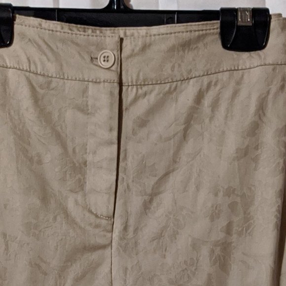 Plus Sz 24 Cotton Wide Leg Cropped Pant Jacquard Print - Picture 3 of 6